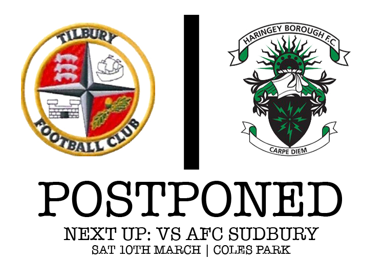 Update: The away match against Tilbury FC has been postponed!